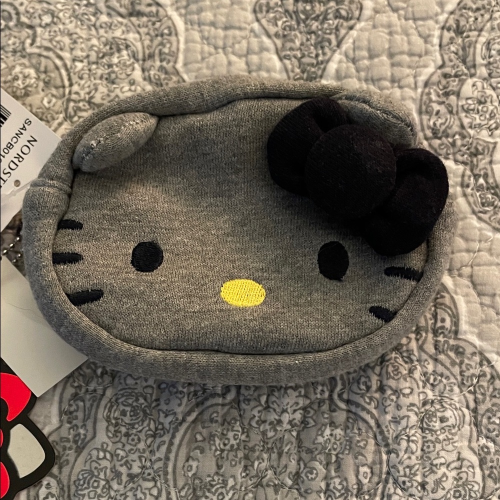 NWT Hello Kitty Gray and Black Accessory Bag